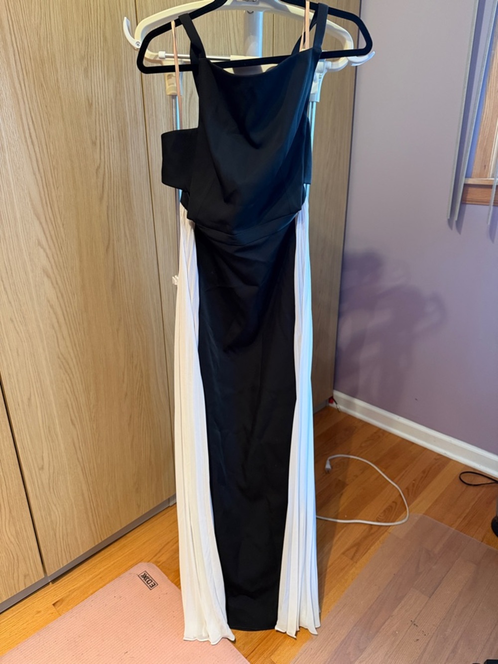 BCBGMaxAzria Black and White Column Gown